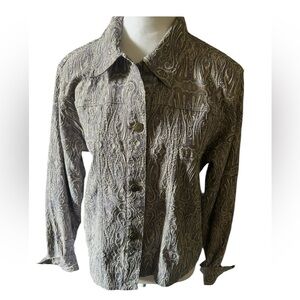 Coldwater Creek Ladies size M Navy Paisley Jean Jacket